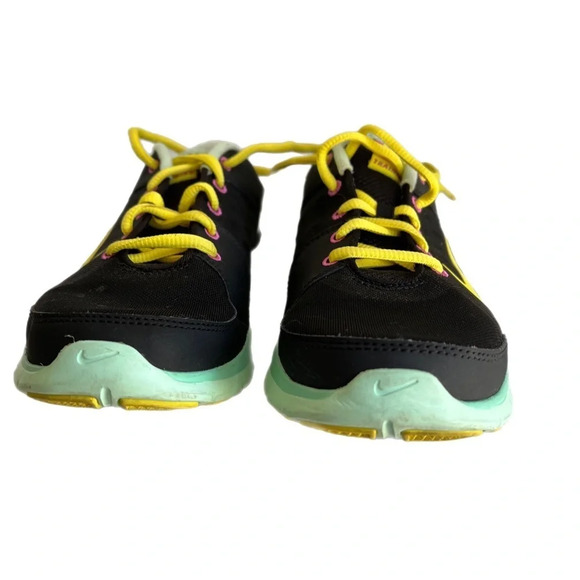 Nike Flex Trainer 3 Wms 7.5 Sneakers Black Mint Lace-up Mesh Training 580374-004 - Picture 8 of 8